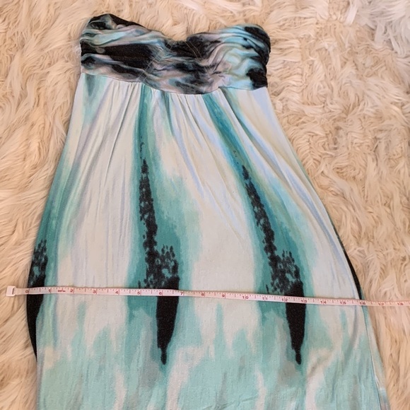 Full Tilt Teal and Black Strapless Tube Maxi Dress Size S - Picture 7 of 9